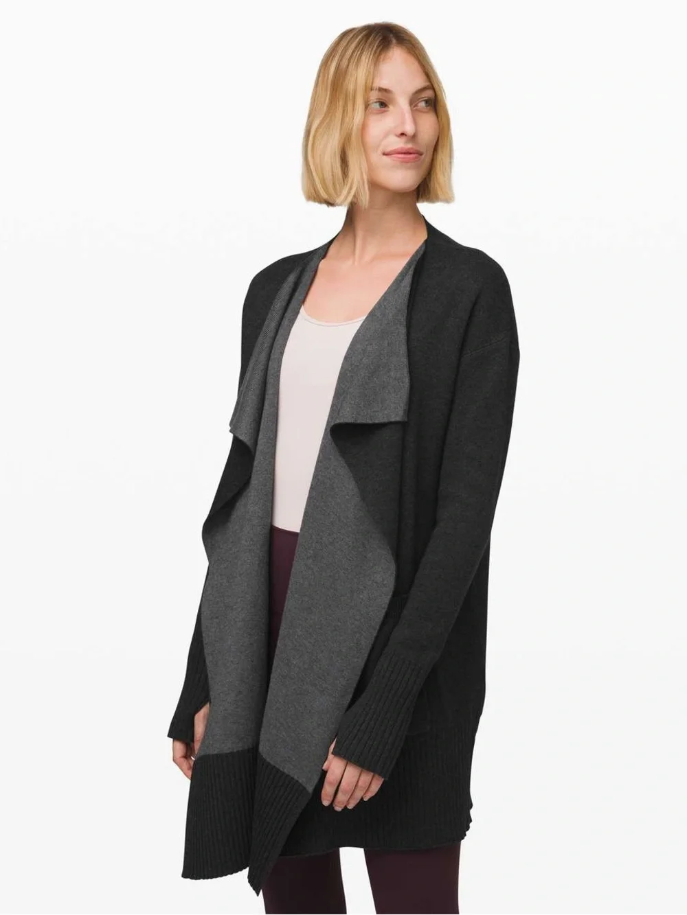 Lululemon Still Lotus Wrap *Reversible Heathered Black / Heathered Titanium